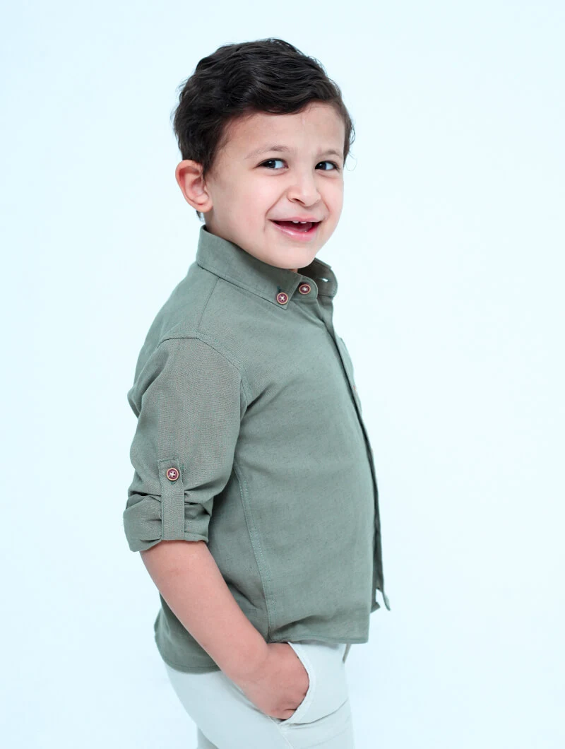 Chemise effet lin garçon